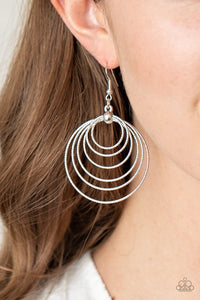 Paparazzi ~ Elliptical Elegance ~ Silver Earrings