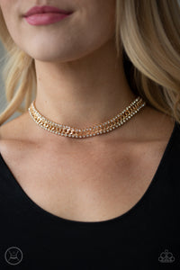 Paparazzi ~ Empo-HER-ment ~ Gold Choker Necklace Set