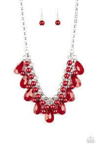 Paparazzi ~ Endless Effervescence ~ Red Necklace Set