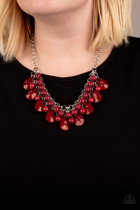 Paparazzi ~ Endless Effervescence ~ Red Necklace Set