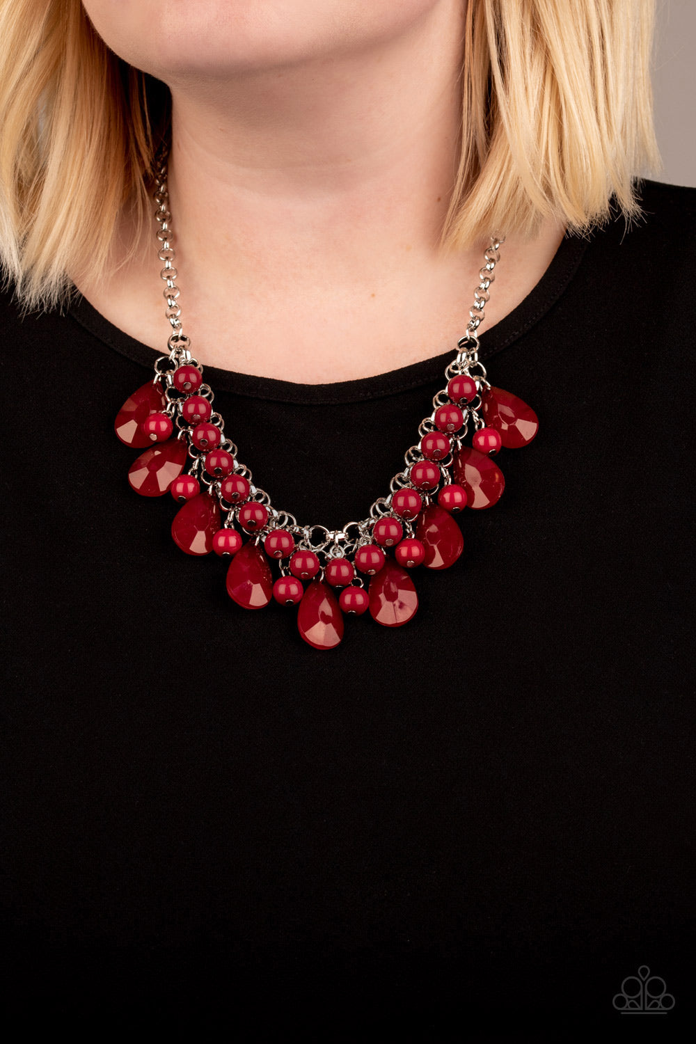 Paparazzi ~ Endless Effervescence ~ Red Necklace Set