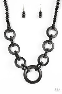 Paparazzi ~ Endless Summer ~ Black Wooden Bead Necklace Set