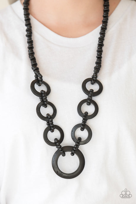 Paparazzi ~ Endless Summer ~ Black Wooden Bead Necklace Set