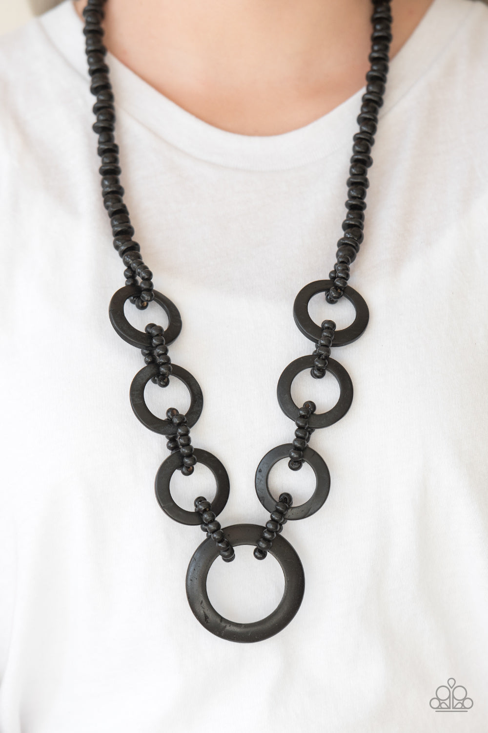 Paparazzi ~ Endless Summer ~ Black Wooden Bead Necklace Set