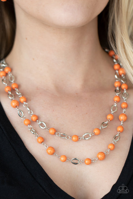 Paparazzi - Essentially Earthy - Orange Necklace Set