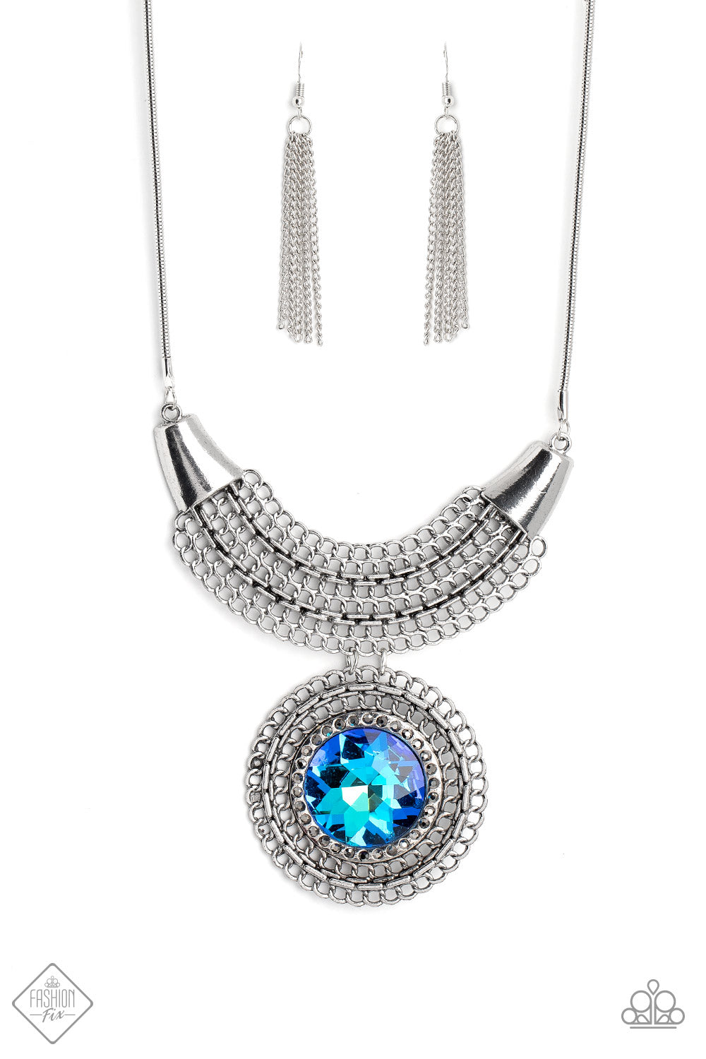Paparazzi ~ Excalibur Extravagance ~ Blue Necklace & Bracelet Set (Fashion Fix Exclusive)