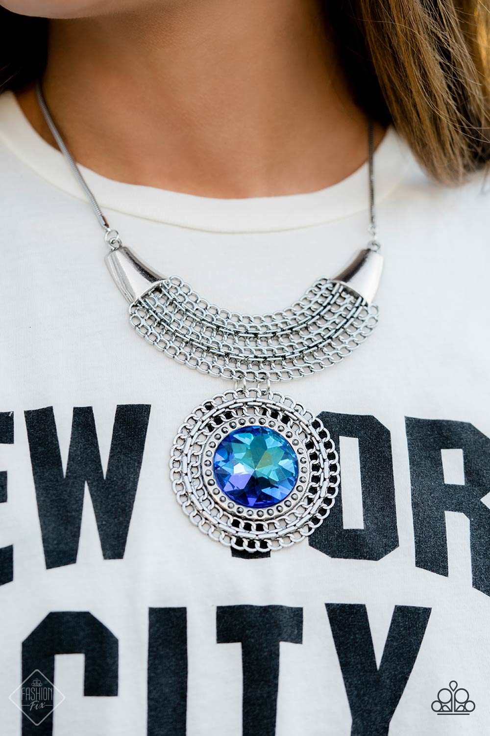 Paparazzi ~ Excalibur Extravagance ~ Blue Necklace Set (Fashion Fix Exclusive)