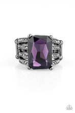 Load image into Gallery viewer, Paparazzi ~ Expect Heavy Reign ~ Purple Ring with Stretchy Band (Life of the Party Exclusive)
