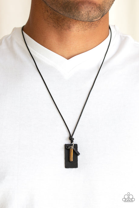 Paparazzi - Explorer Edge - Black Urban Necklace - Klassy Jewelz Boutique