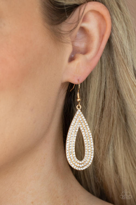 Paparazzi ~ Exquisite Exaggeration ~ Gold Earrings