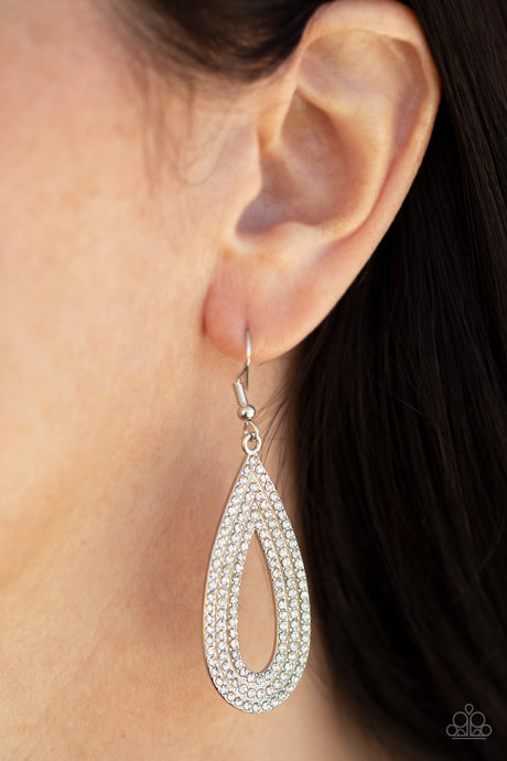 Paparazzi ~ Exquisite Exaggeration ~ White Earrings