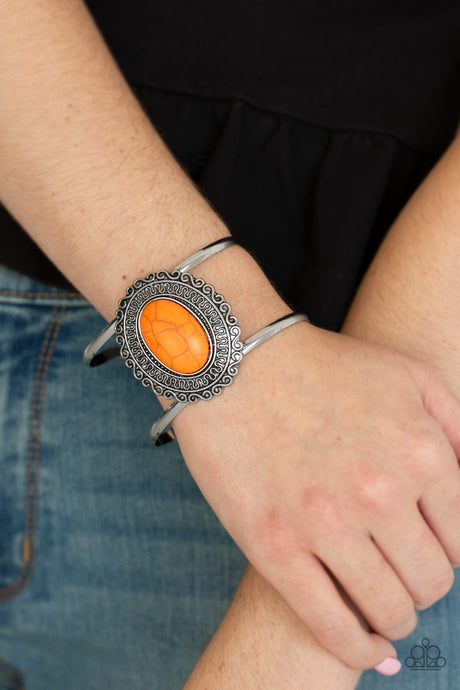 Paparazzi ~ Extra EMPRESS-ive ~ Orange Cuff Bracelet