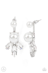 Paparazzi ~ Extra Elite ~ White Double-Sided Post Earrings
