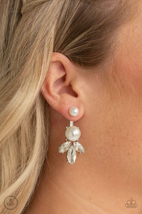 Paparazzi ~ Extra Elite ~ White Double-Sided Post Earrings