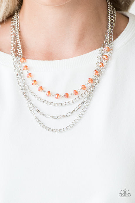 Paparazzi - Extravagant Elegance - Orange Necklace Set