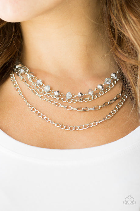 Paparazzi ~ Extravagant Elegance ~ Silver Necklace Set