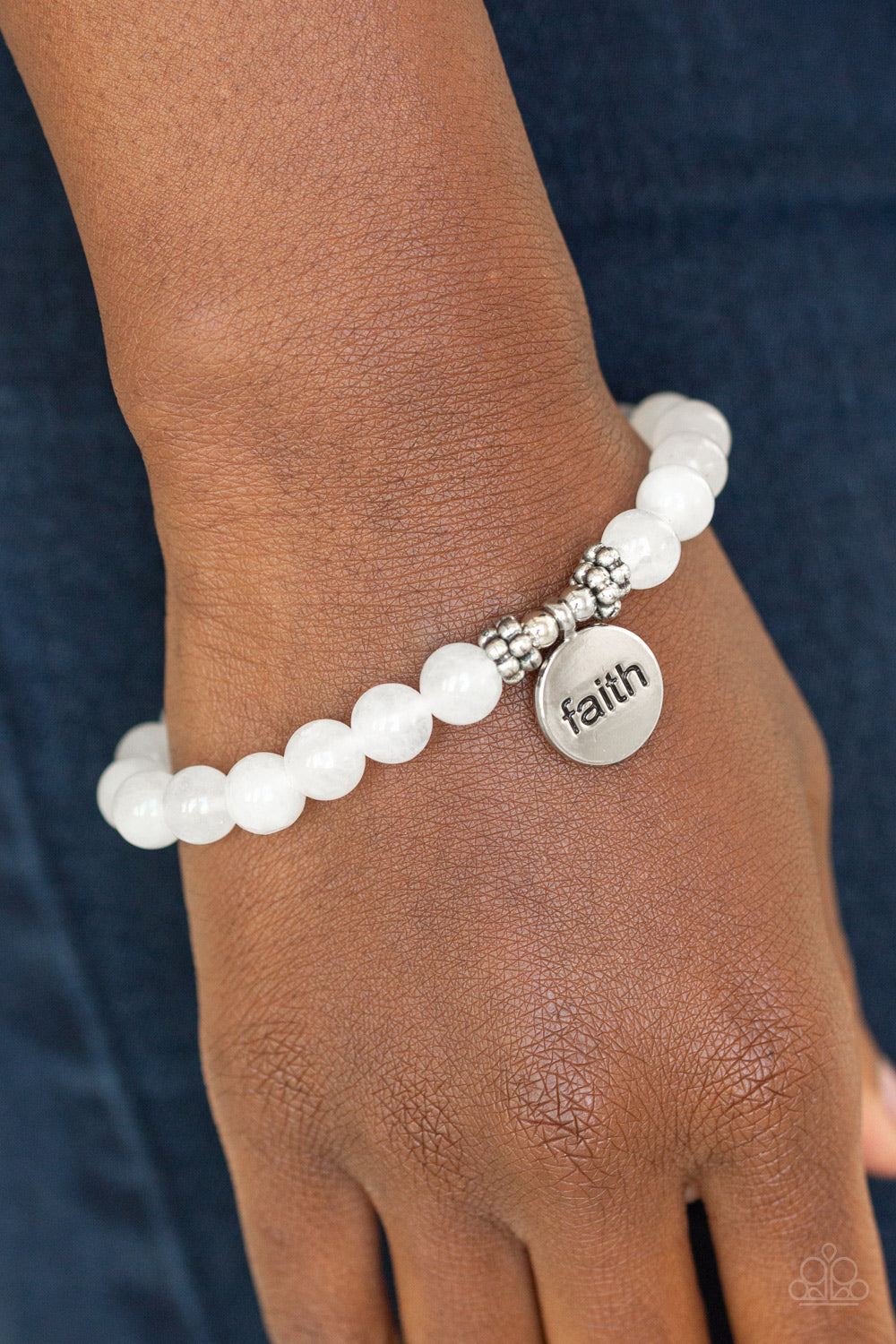Paparazzi ~ FAITH It, Till You Make It ~ White inspirational Urban Bracelet