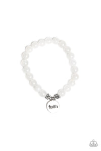 Paparazzi ~ FAITH It, Till You Make It ~ White inspirational Urban Bracelet