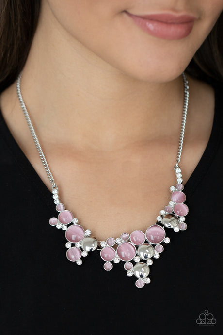 Paparazzi ~ Fairytale Affair ~ Pink Cat's Eye Stone Necklace Set