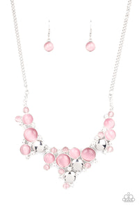 Paparazzi ~ Fairytale Affair ~ Pink Cat's Eye Stone Necklace Set