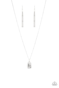 Paparazzi ~ Faith Over Fear ~ Silver Inspirational Necklace Set