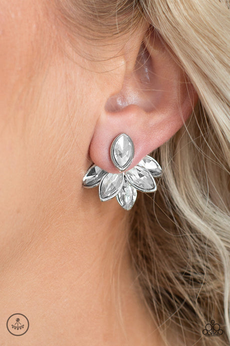 Paparazzi - Fanciest Of Them All - White Double-sided Post Earrings