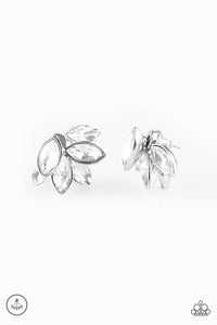 Paparazzi - Fanciest Of Them All - White Double-sided Post Earrings