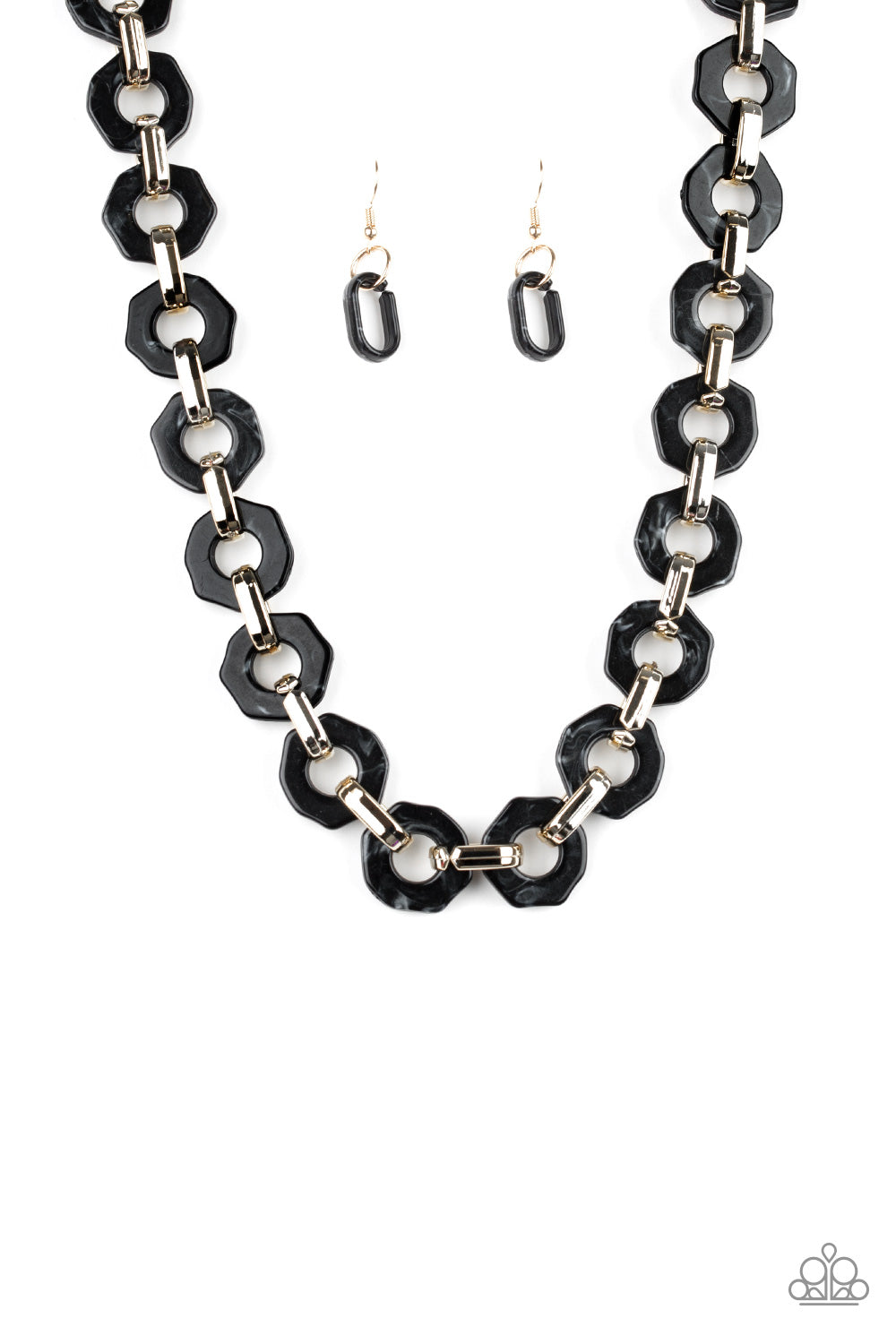 Paparazzi ~ Fashionista Fever ~ Black  Acrylic Necklace Set