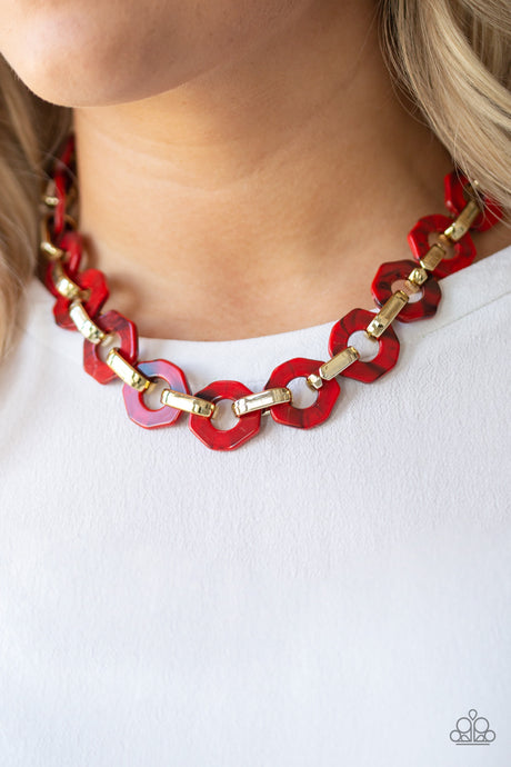 Paparazzi ~ Fashionista Fever ~ Red Acrylic Necklace Set