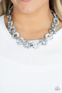 Paparazzi ~ Fashionista Fever ~ Silver  Acrylic Necklace Set