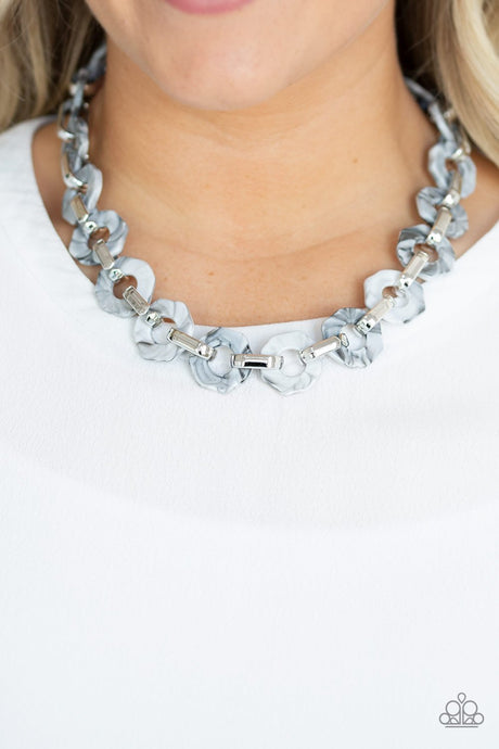 Paparazzi ~ Fashionista Fever ~ Silver  Acrylic Necklace Set