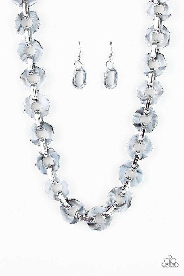 Paparazzi ~ Fashionista Fever ~ Silver  Acrylic Necklace Set