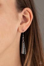 Load image into Gallery viewer, Paparazzi ~ Feast or Famine ~ Black Gunmetal Crescent-Shaped Necklace Set