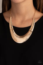 Load image into Gallery viewer, Paparazzi ~ Feast or Famine ~ Gold Crescent-Shaped Necklace Set