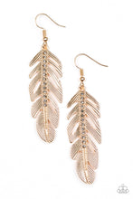 Load image into Gallery viewer, Paparazzi ~ Feather On Fleek ~ Gold Earrings