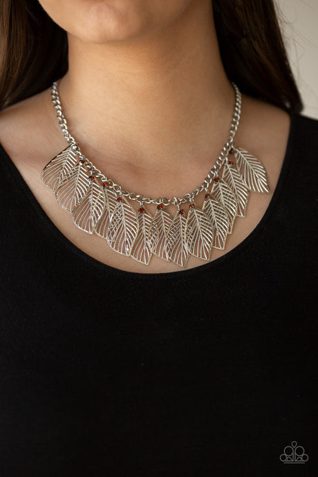 Paparazzi ~ Feathery Foliage ~ Brown Necklace Set