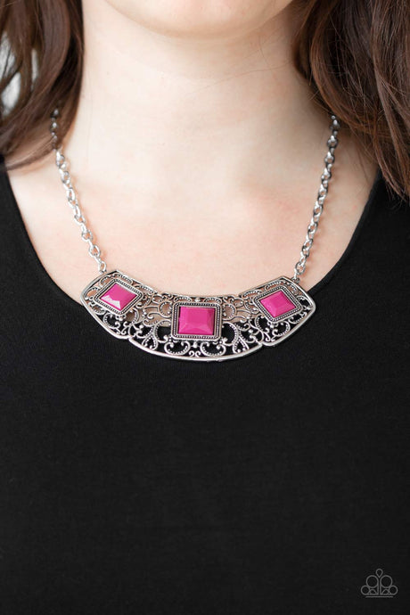 Paparazzi ~ Feeling Inde-PENDANT ~ Pink Necklace Set