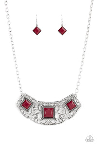 Paparazzi ~ Feeling Inde-PENDANT ~ Red Necklace Set