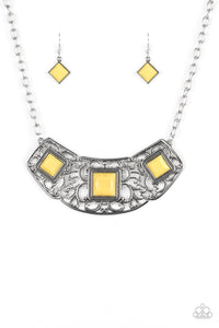 Paparazzi ~ Feeling Inde-PENDANT ~ Yellow Necklace Set