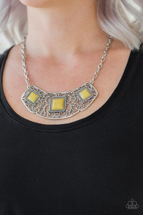Paparazzi ~ Feeling Inde-PENDANT ~ Yellow Necklace Set