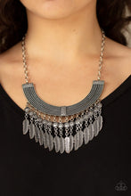 Load image into Gallery viewer, Paparazzi ~ Fierce in Feathers ~ Silver Necklace Set