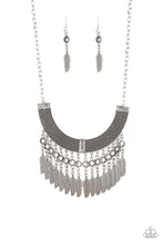 Load image into Gallery viewer, Paparazzi ~ Fierce in Feathers ~ Silver Necklace Set