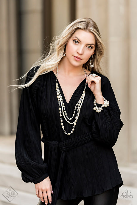 Paparazzi ~ Fiercely 5th Avenue ~ Fashion Fix Complete Trend Blend ~ White Necklace Set