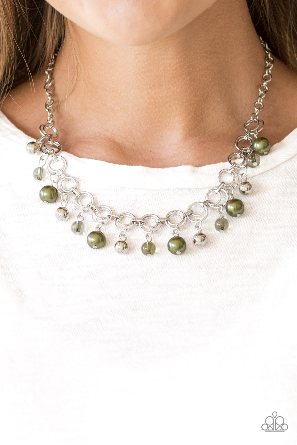 Paparazzi ~ Fiercely Fancy ~ Green Necklace Set