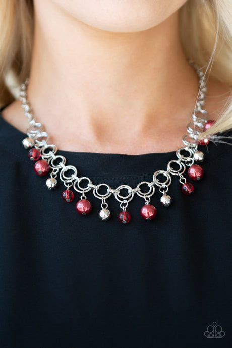 Paparazzi ~ Fiercely Fancy ~ Red Necklace Set