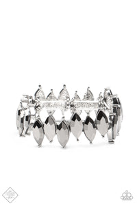 Paparazzi ~ Fiercely Fragmented ~ Silver Bracelet (Fashion Fixx Exclusive)
