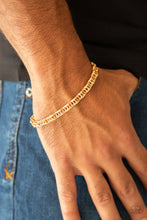 Load image into Gallery viewer, Paparazzi ~ Go Down Fighting ~ Men&#39;s Gold Necklace and Bracelet Set