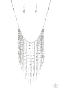 Paparazzi ~ First Class Fringe ~ Silver Necklace Set (Life of the Party Exclusive)