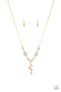 Paparazzi ~ Five-Star Starlet ~ Gold Rhinestone Necklace Set