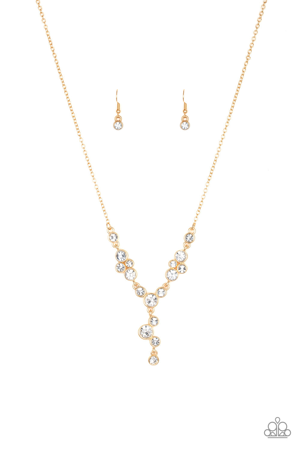 Paparazzi ~ Five-Star Starlet ~ Gold Rhinestone Necklace Set